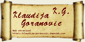 Klaudija Goranović vizit kartica